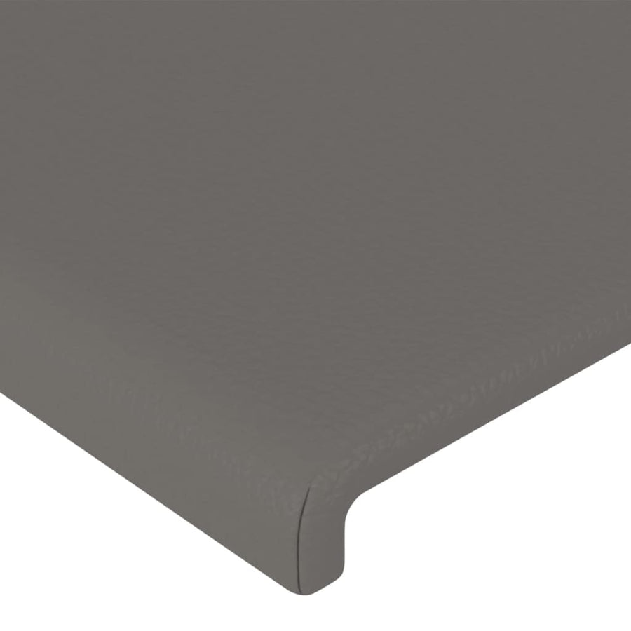 Hoofdbord LED 90x5x78/88 cm kunstleer grijs 90 x 5 x 78/88 cm Grijs