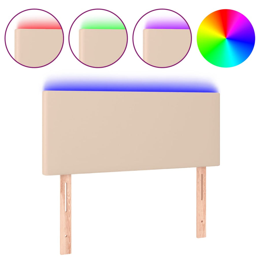 Hoofdbord Led Kunstleer Kleurig 90 x 5 x 78/88 cm Cappuccino