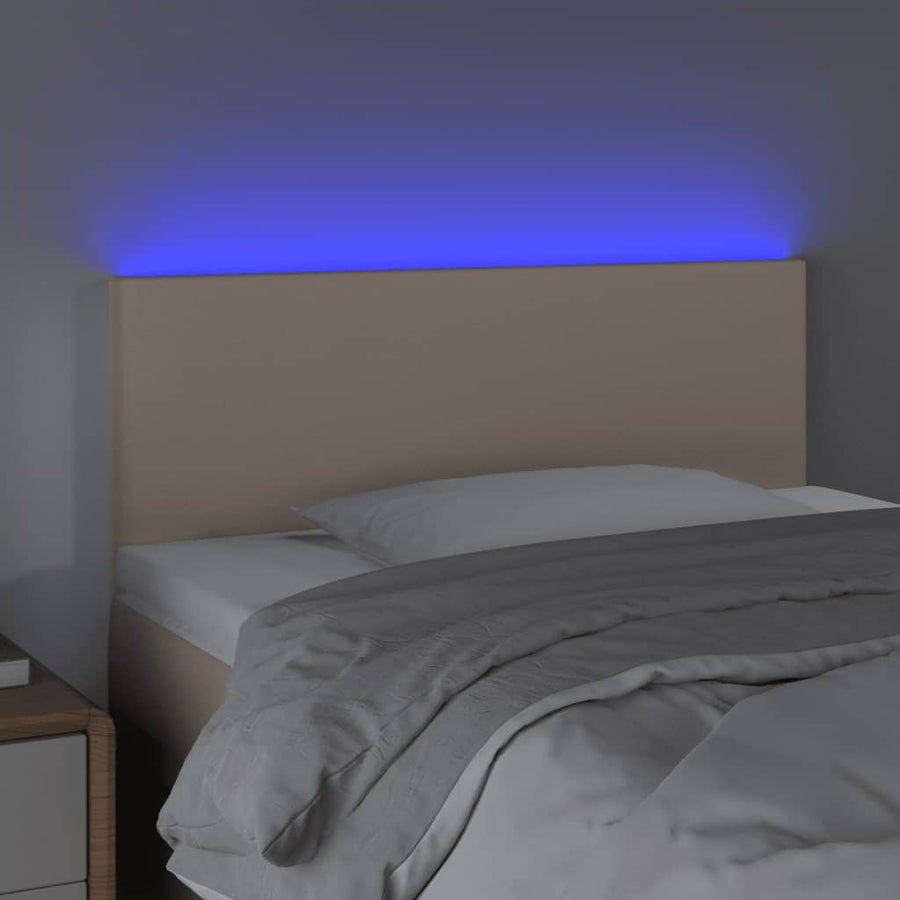 Hoofdbord Led Kunstleer Kleurig 90 x 5 x 78/88 cm Cappuccino