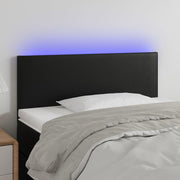 Hoofdbord 100x5x78/88 cm kunstleer zwart LED