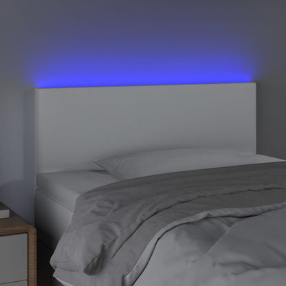 Hoofdbord LED 100x5x78/88 cm kunstleer wit 100 x 5 x 78/88 cm Wit
