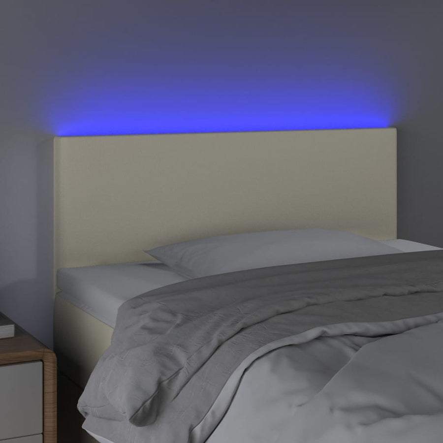 Hoofdbord LED 100x5x78/88 cm kunstleer crèmekleurig 100 x 5 x 78/88 cm Crème