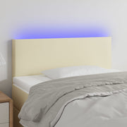 Hoofdbord 100x5x78/88 cm kunstleer crèmekleurig LED