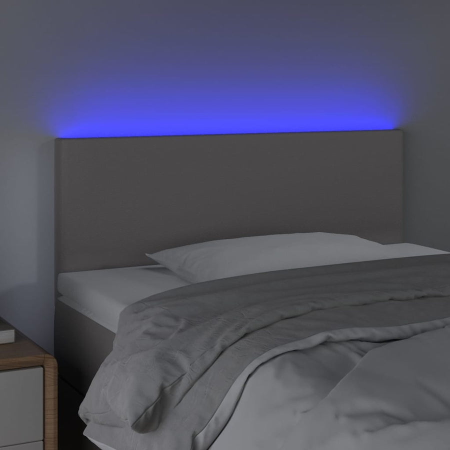 Hoofdbord LED 100x5x78/88 cm kunstleer grijs 100 x 5 x 78/88 cm Grijs