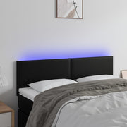 Hoofdbord 144x5x78/88 cm kunstleer zwart LED