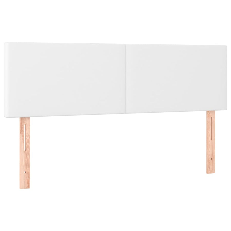 Hoofdbord LED 144x5x78/88 cm kunstleer wit 144 x 5 x 78/88 cm Wit