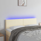 Headboard LED 144x5x78/88 cm faux leather cream
