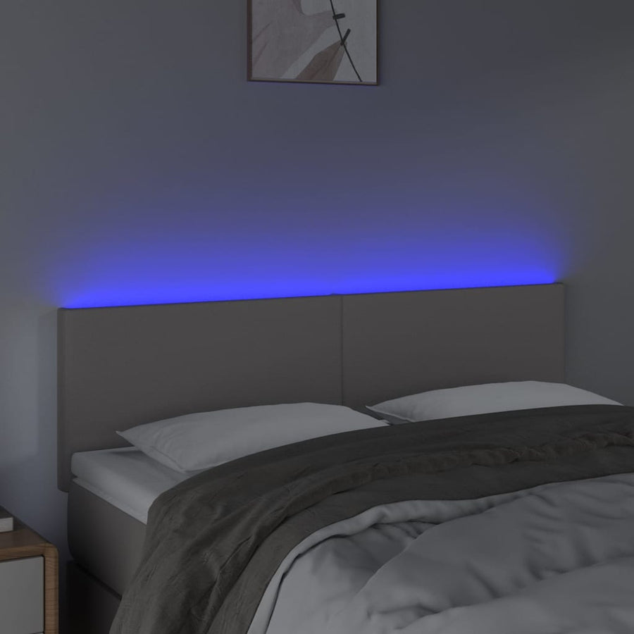 Hoofdbord Led Kunstleer 1 144 x 5 x 78/88 cm Grijs