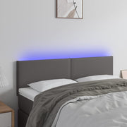 Hoofdbord 144x5x78/88 cm kunstleer grijs LED