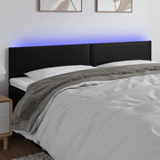 Hoofdbord 180x5x78/88 cm kunstleer zwart met LED