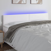 Hoofdbord 180x5x78/88 cm kunstleer wit met LED