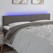 Hoofdbord 180x5x78/88 cm kunstleer grijs LED