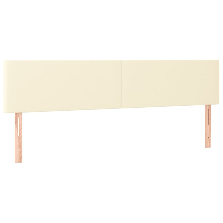 Hoofdbord Led Kunstleer Kleurig 200 x 5 x 78/88 cm Crème