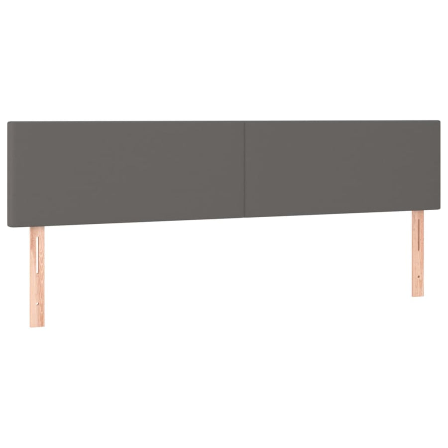 Hoofdbord LED 200x5x78/88 cm kunstleer grijs 200 x 5 x 78/88 cm Grijs