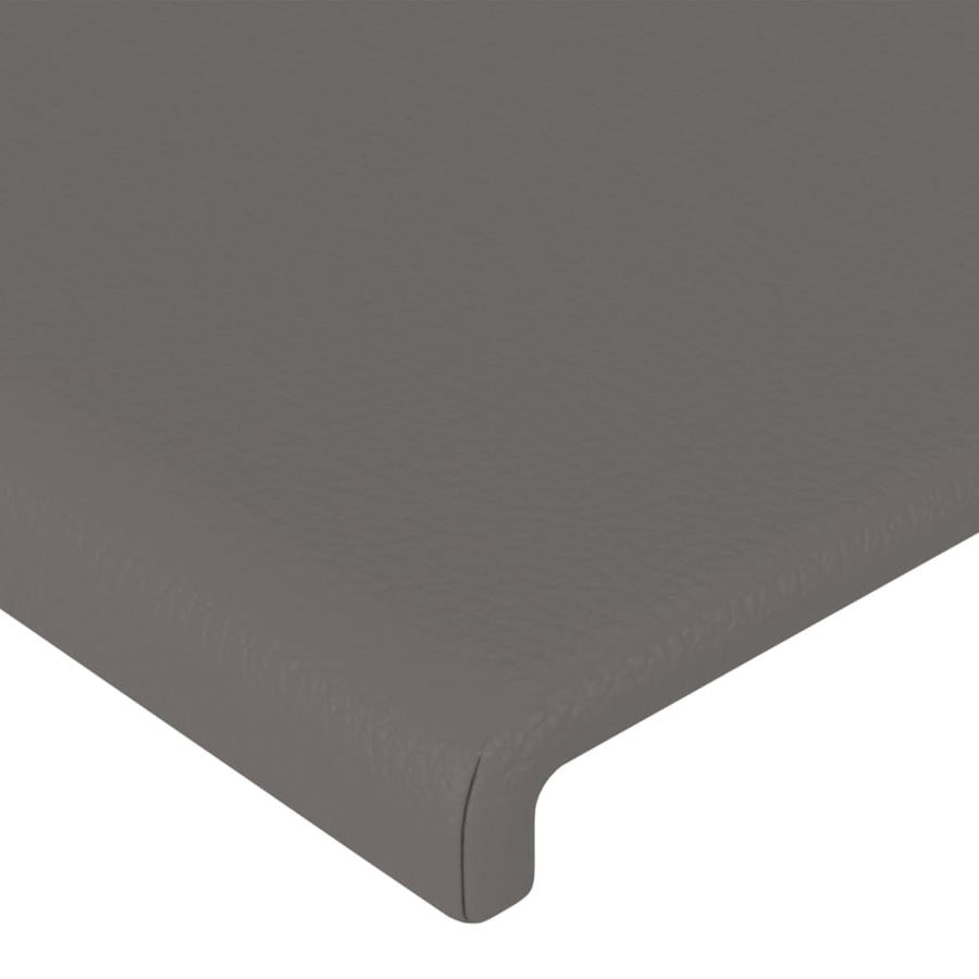 Hoofdbord LED 200x5x78/88 cm kunstleer grijs 200 x 5 x 78/88 cm Grijs