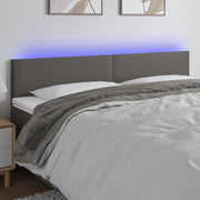 Hoofdbord 200x5x78/88 cm kunstleer grijs LED