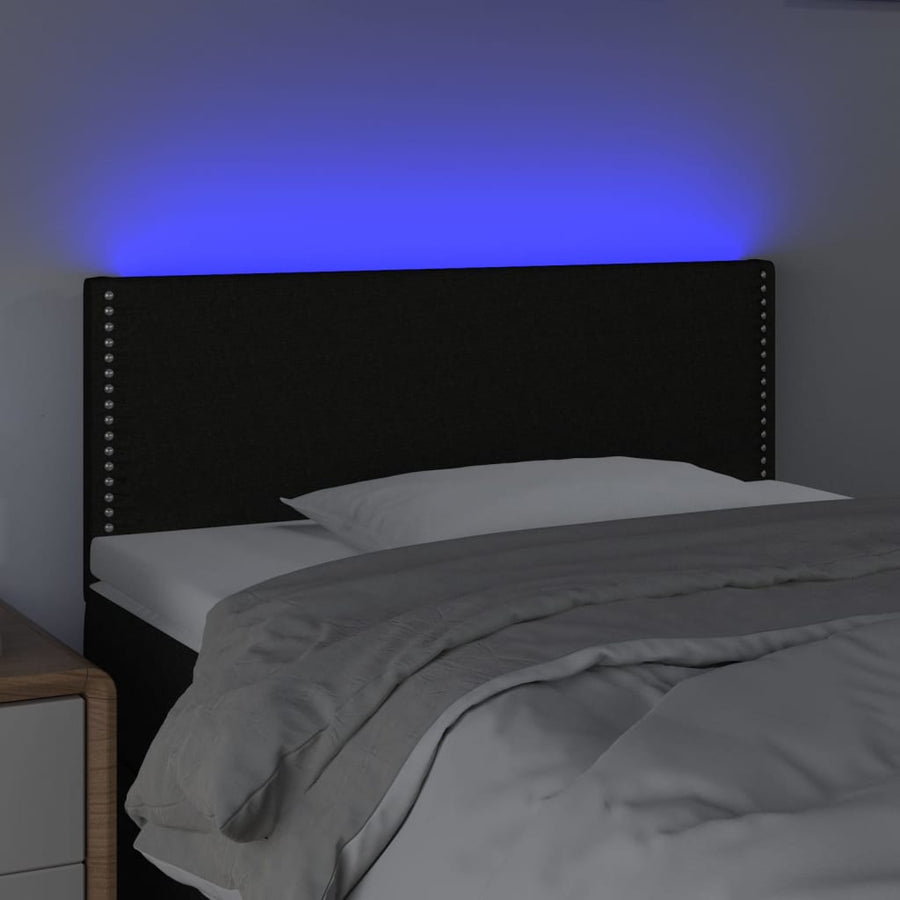 Hoofdbord Led Stof Zwart 80 x 5 x 78/88 cm