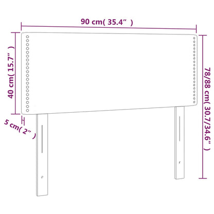 Hoofdbord Led Stof Lichtgrijs 90 x 5 x 78/88 cm