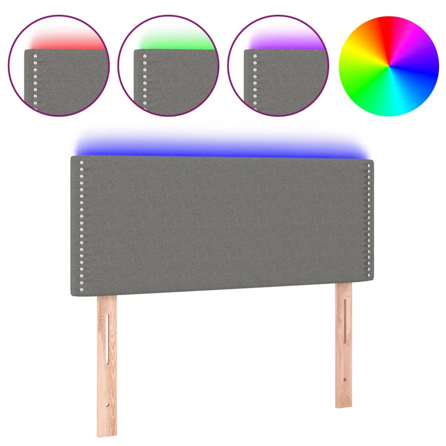 Hoofdbord Led Stof Donkergrijs 90 x 5 x 78/88 cm