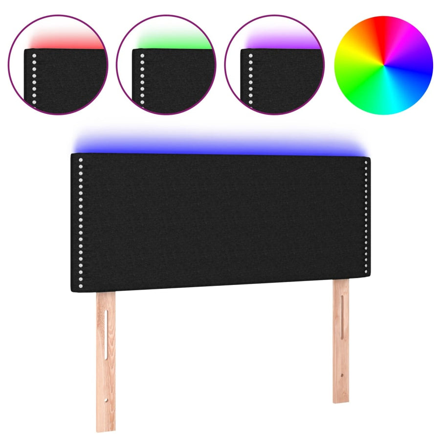 Hoofdbord Led Stof Zwart 90 x 5 x 78/88 cm