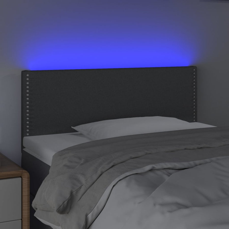 Hoofdbord Led Stof Donkergrijs 100 x 5 x 78/88 cm