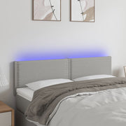 Hoofdbord 144x5x78/88 cm stof lichtgrijs LED
