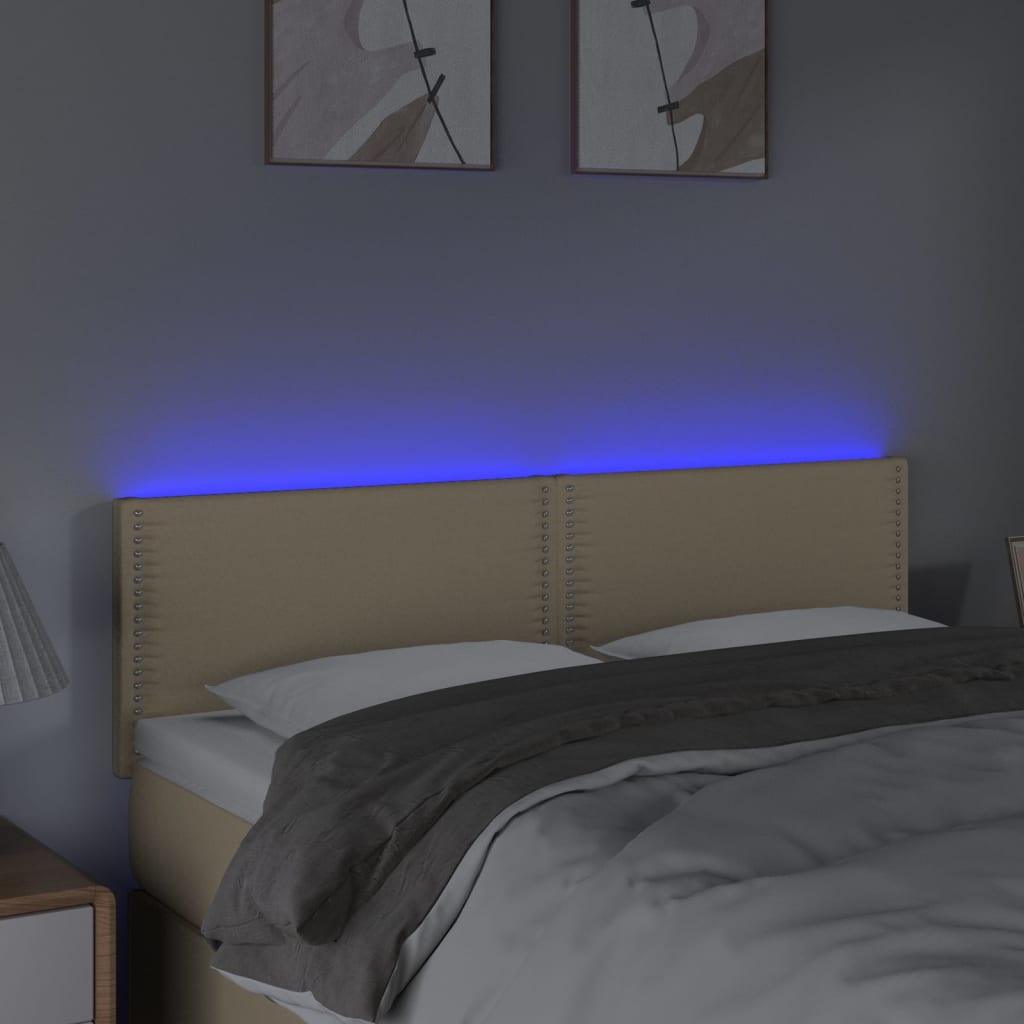 Hoofdbord Led Stof Kleurig Crème 144 x 5 x 78/88 cm