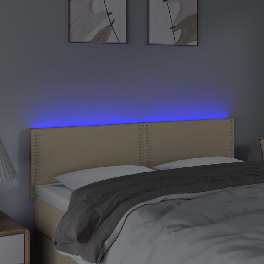 Hoofdbord Led Stof Kleurig Crème 144 x 5 x 78/88 cm