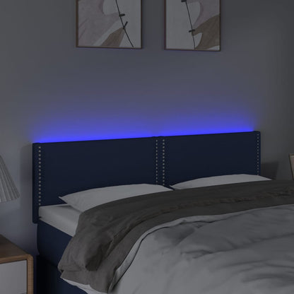 Hoofdbord Led Stof Blauw 144 x 5 x 78/88 cm