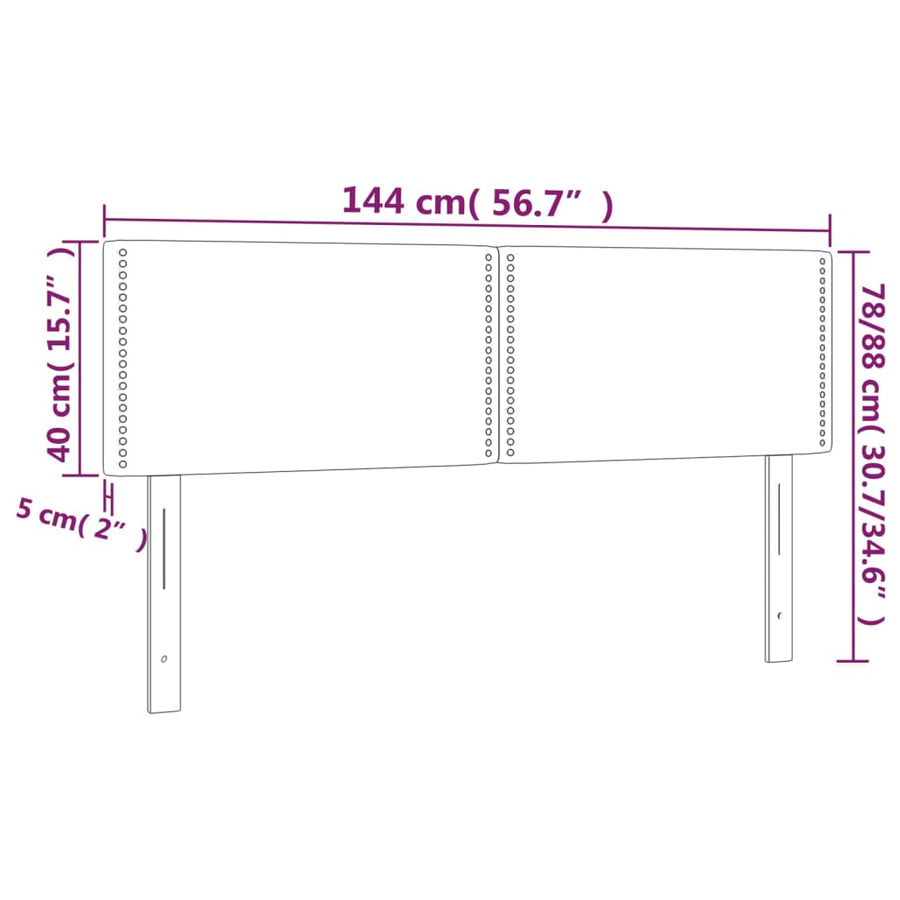Hoofdbord Led Stof Blauw 144 x 5 x 78/88 cm