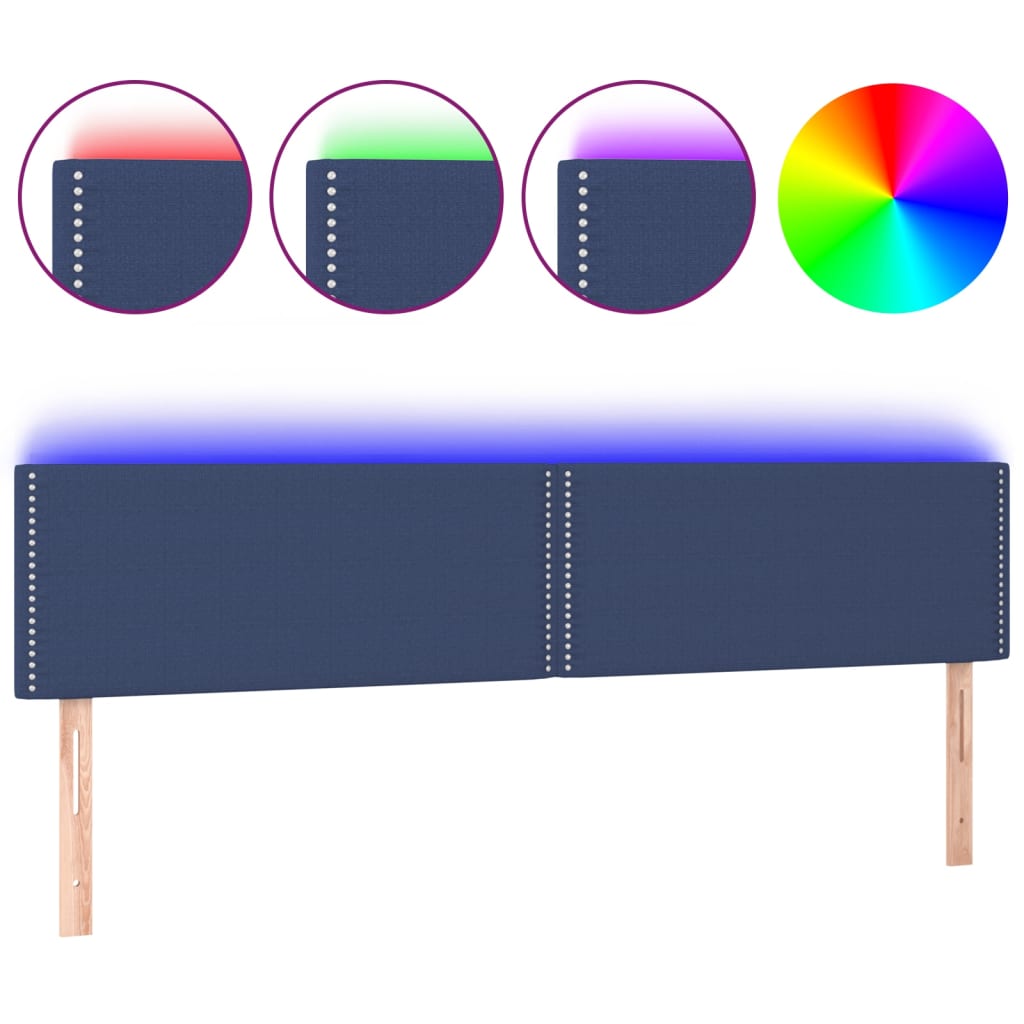 Hoofdbord Led Stof Blauw 180 x 5 x 78/88 cm