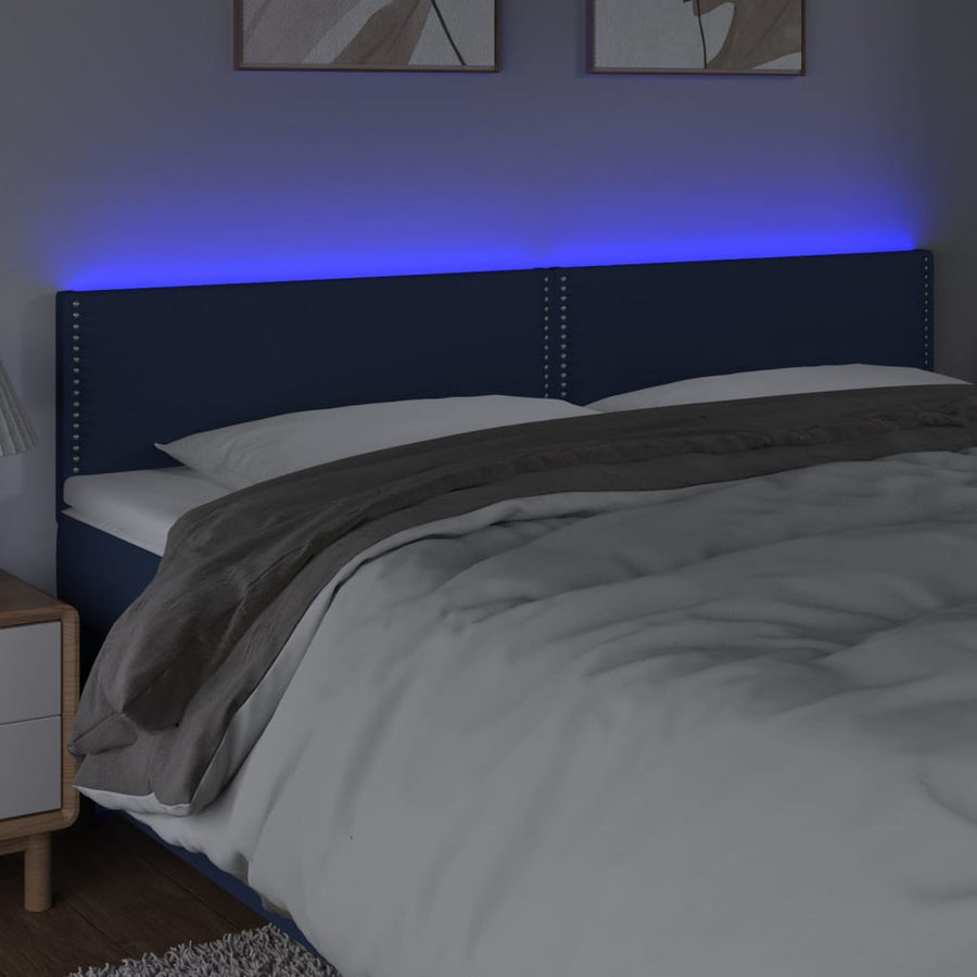 Hoofdbord Led Stof Blauw 180 x 5 x 78/88 cm