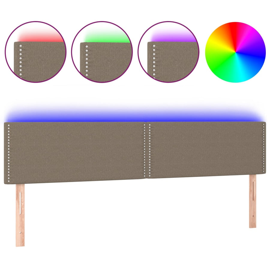 Hoofdbord Led Stof Taupe 200 x 5 x 78/88 cm