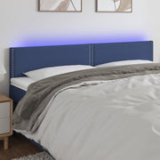 Hoofdbord LED 200x5x78/88 cm stof blauw