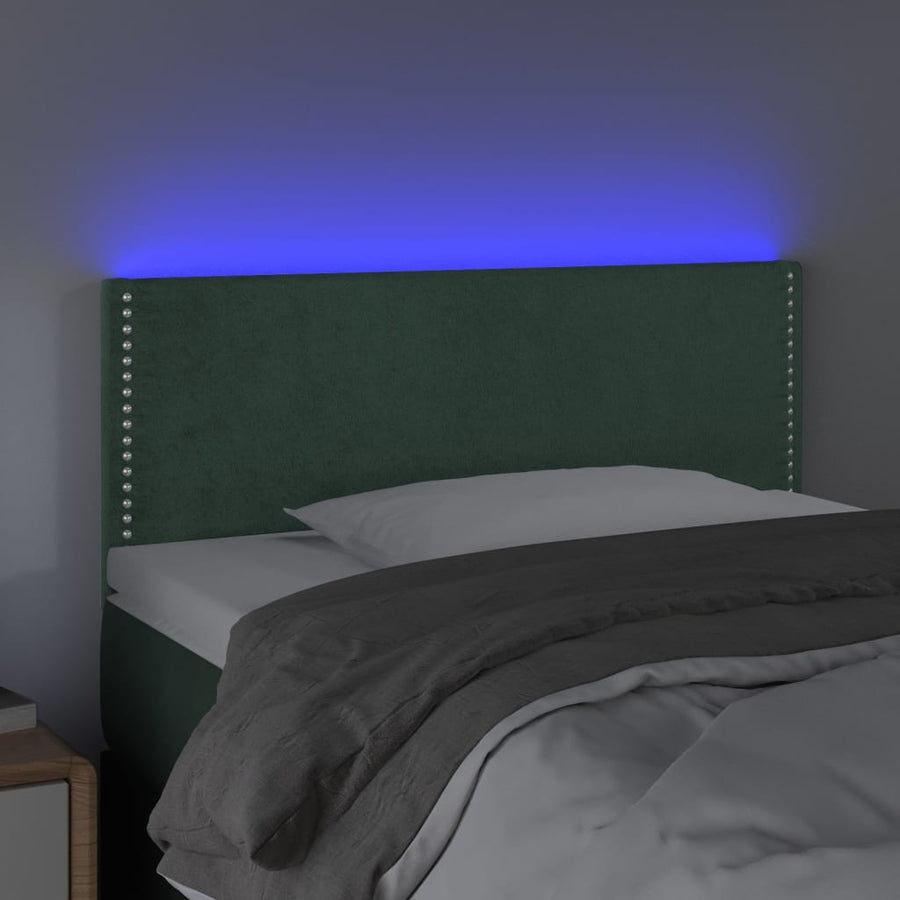 Hoofdbord Led Fluweel 80 x 5 x 78/88 cm Donkergroen