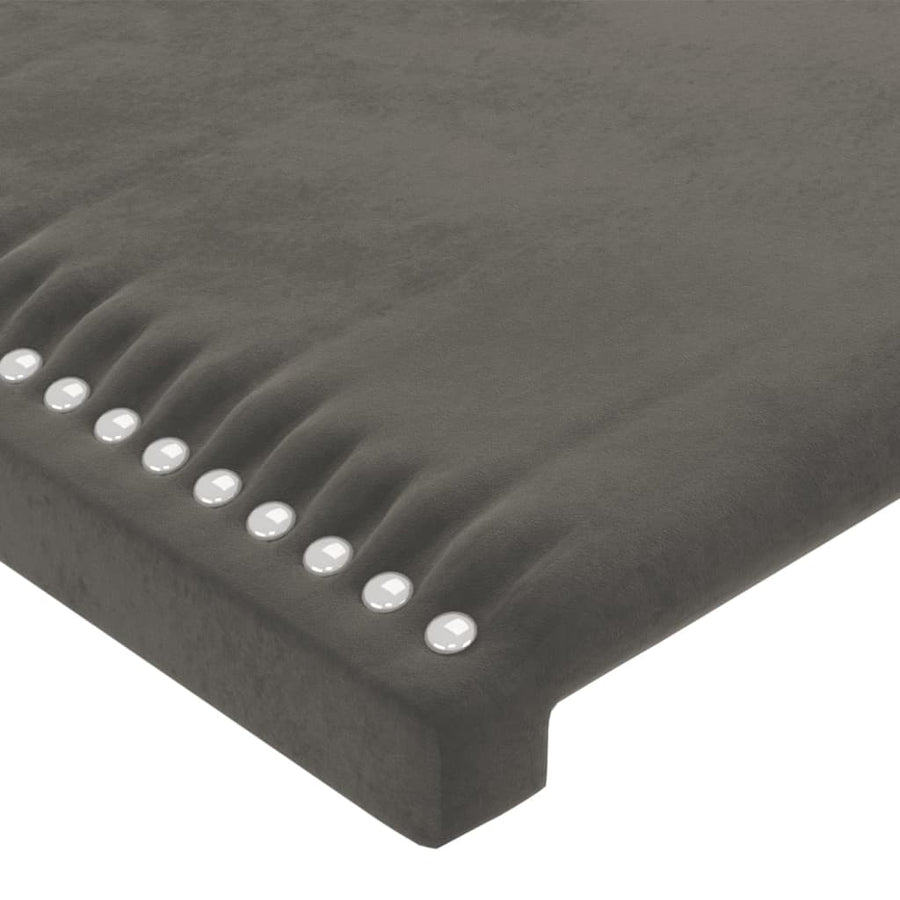 Hoofdbord Led 90X5X78/88 Cm Fluweel Donkergrijs 1 90 x 5 x 78/88 cm