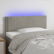 Hoofdbord 100x5x78/88 cm fluweel lichtgrijs LED