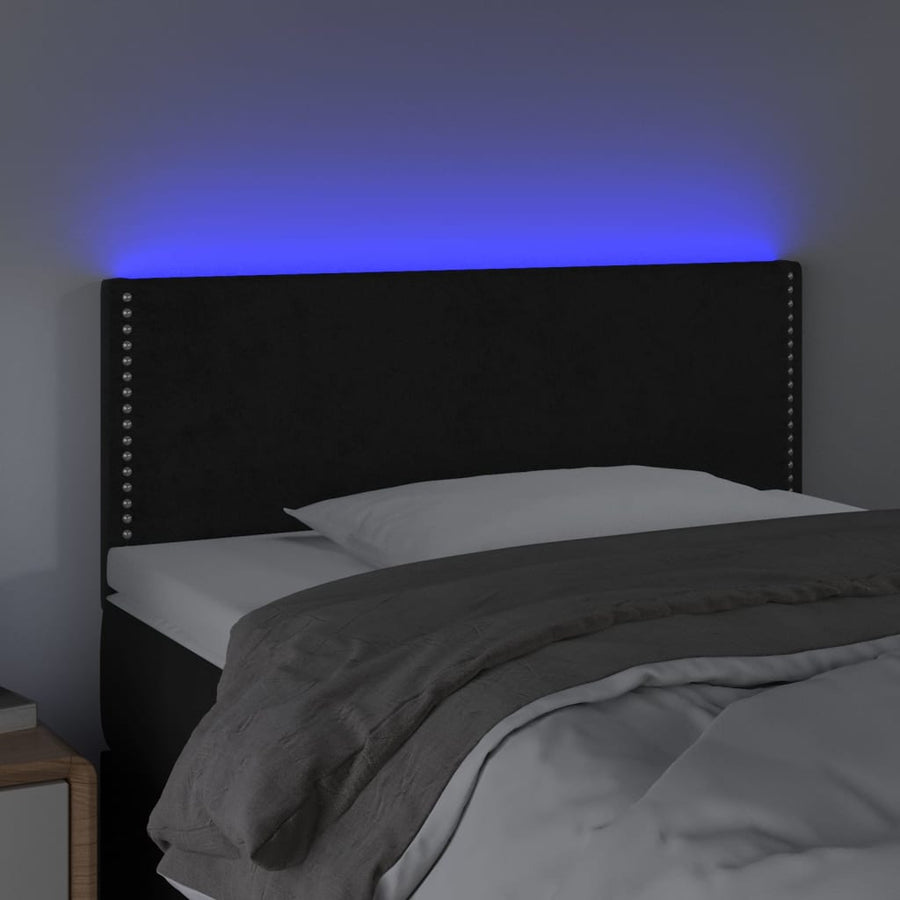 Hoofdbord Led Fluweel 100 x 5 x 78/88 cm Zwart