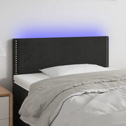 Hoofdbord 100x5x78/88 cm fluweel zwart met LED