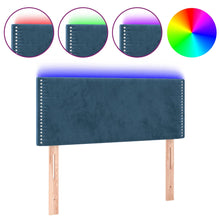 Hoofdbord Led Fluweel 100 x 5 x 78/88 cm Donkerblauw