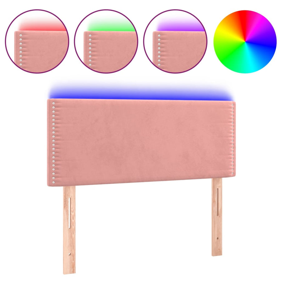 Hoofdbord Led Fluweel 100 x 5 x 78/88 cm Roze