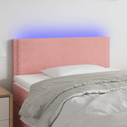 Hoofdbord 100x5x78/88 cm fluweel roze LED