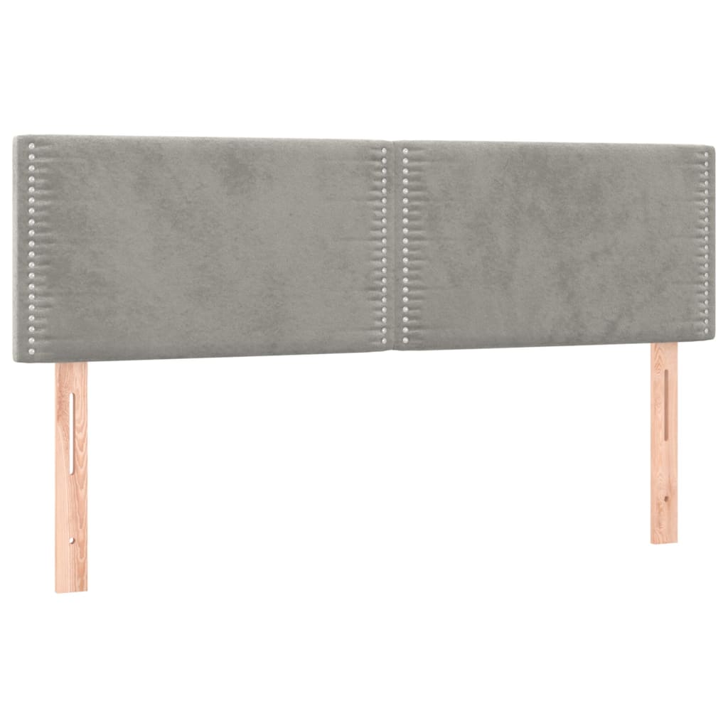 Hoofdbord LED 144x5x78/88 cm fluweel lichtgrijs 144 x 5 x 78/88 cm Lichtgrijs