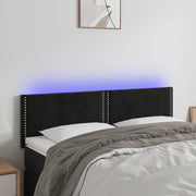 Hoofdbord 144x5x78/88 cm fluweel zwart LED