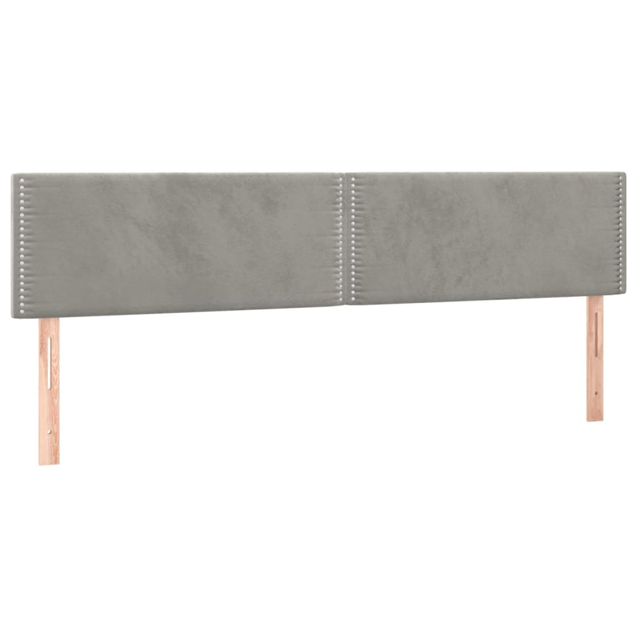 Hoofdbord Led Fluweel 200 x 5 x 78/88 cm Lichtgrijs