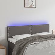 Hoofdbord 144x5x78/88 cm kunstleer grijs LED