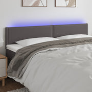 Hoofdbord 180x5x78/88 cm kunstleer grijs LED