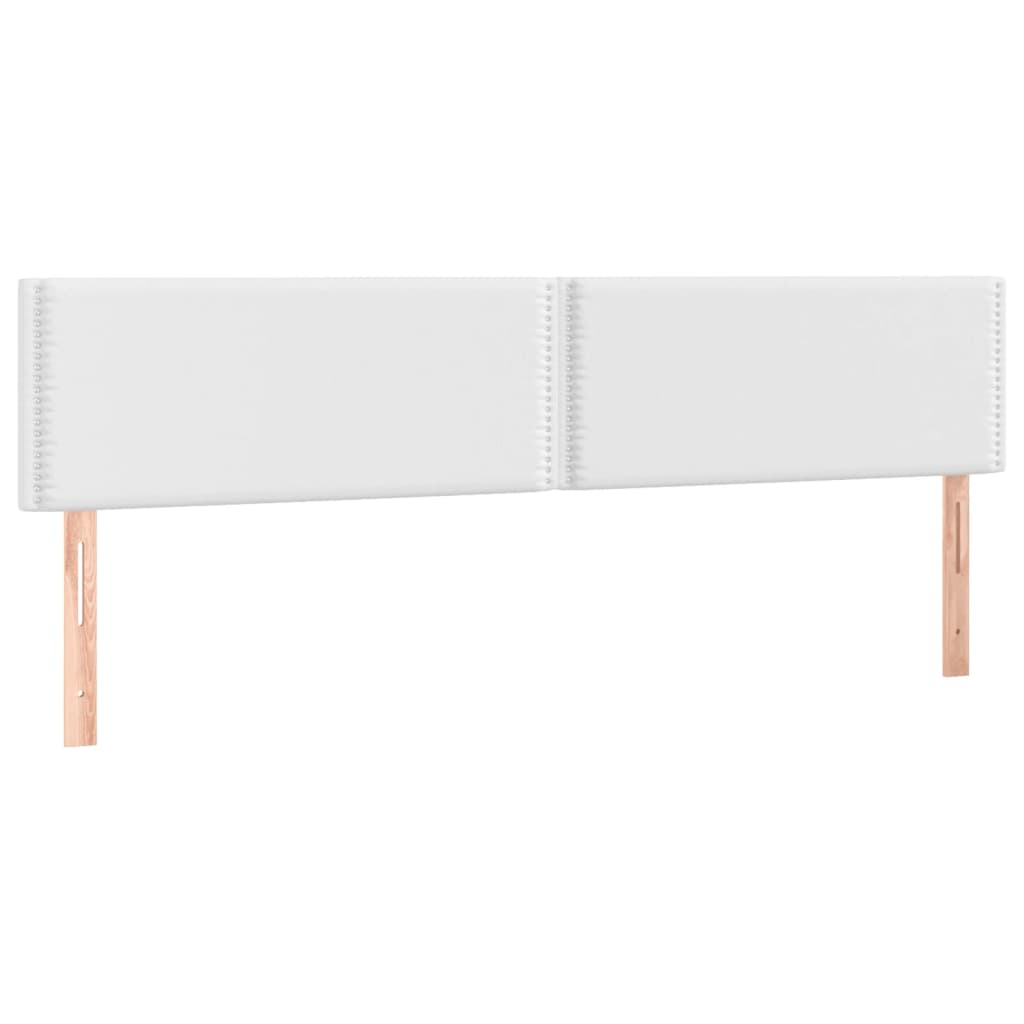 Hoofdbord LED 200x5x78/88 cm kunstleer wit 200 x 5 x 78/88 cm Wit