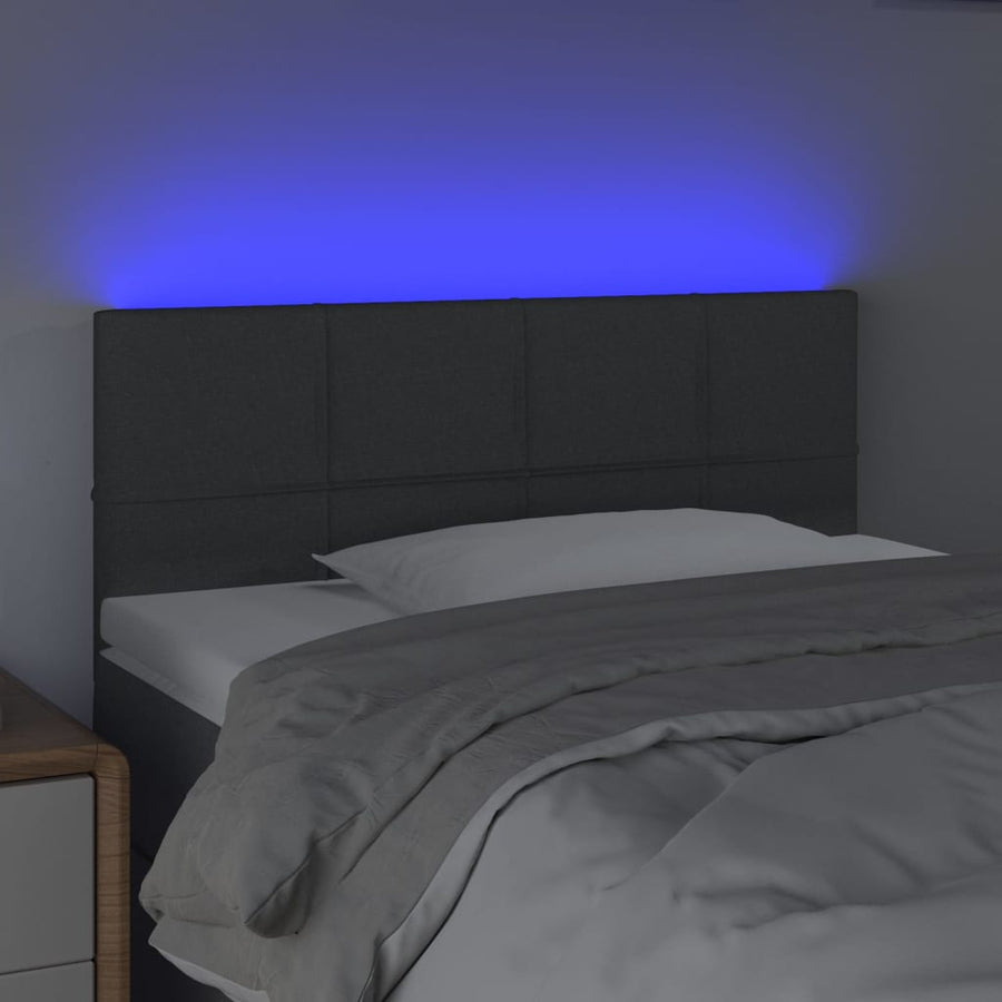 Hoofdbord LED 80x5x78/88 cm stof donkergrijs 80 x 5 x 78/88 cm Donkergrijs