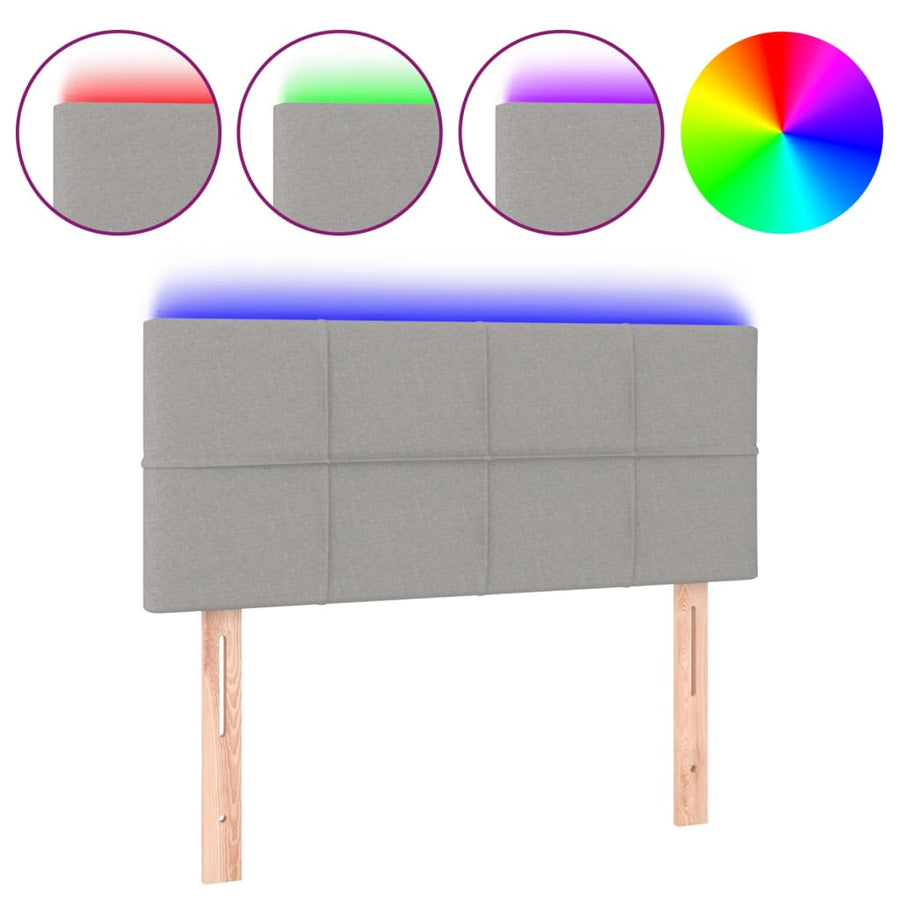 Hoofdbord Led Stof 90 x 5 x 78/88 cm Lichtgrijs